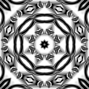 Benzersiz mandala, Oriental yuvarlak desen, mistik motifi, egzotik arka plan. Fantastik fraktal tasarım, geometrik doku parlayan renkli dijital sanat.