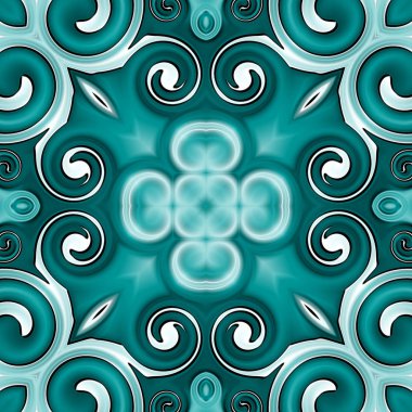 Benzersiz mandala, Oriental yuvarlak desen, mistik motifi, egzotik arka plan. Fantastik fraktal tasarım, geometrik doku parlayan renkli dijital sanat.