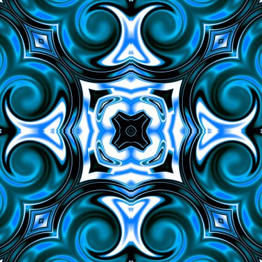 Benzersiz mandala, Oriental yuvarlak desen, mistik motifi, egzotik arka plan. Fantastik fraktal tasarım, geometrik doku parlayan renkli dijital sanat.