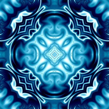 Benzersiz mandala, Oriental yuvarlak desen, mistik motifi, egzotik arka plan. Fantastik fraktal tasarım, geometrik doku parlayan renkli dijital sanat.