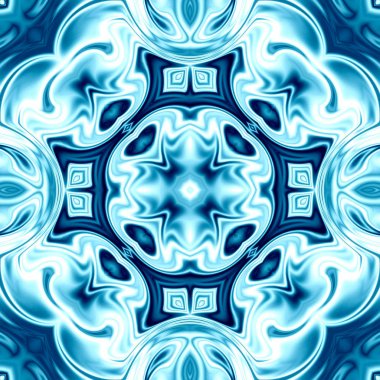 Benzersiz mandala, Oriental yuvarlak desen, mistik motifi, egzotik arka plan. Fantastik fraktal tasarım, geometrik doku parlayan renkli dijital sanat.