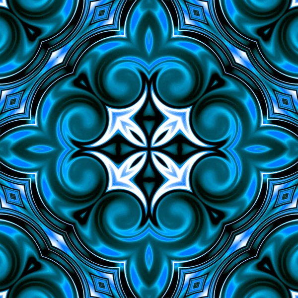 Benzersiz mandala, Oriental yuvarlak desen, mistik motifi, egzotik arka plan. Fantastik fraktal tasarım, geometrik doku parlayan renkli dijital sanat.