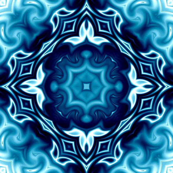 Benzersiz mandala, Oriental yuvarlak desen, mistik motifi, egzotik arka plan. Fantastik fraktal tasarım, geometrik doku parlayan renkli dijital sanat.