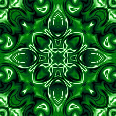 Benzersiz mandala, Oriental yuvarlak desen, mistik motifi, egzotik arka plan. Fantastik fraktal tasarım, geometrik doku parlayan renkli dijital sanat.