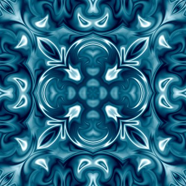 Benzersiz mandala, Oriental yuvarlak desen, mistik motifi, egzotik arka plan. Fantastik fraktal tasarım, geometrik doku parlayan renkli dijital sanat.