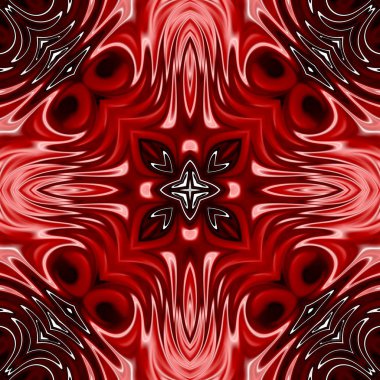 Benzersiz mandala, Oriental yuvarlak desen, mistik motifi, egzotik arka plan. Fantastik fraktal tasarım, geometrik doku parlayan renkli dijital sanat.