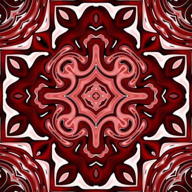 Benzersiz mandala, Oriental yuvarlak desen, mistik motifi, egzotik arka plan. Fantastik fraktal tasarım, geometrik doku parlayan renkli dijital sanat.