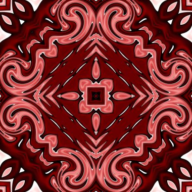 Benzersiz mandala, Oriental yuvarlak desen, mistik motifi, egzotik arka plan. Fantastik fraktal tasarım, geometrik doku parlayan renkli dijital sanat.