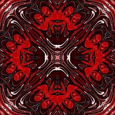 Benzersiz mandala, Oriental yuvarlak desen, mistik motifi, egzotik arka plan. Fantastik fraktal tasarım, geometrik doku parlayan renkli dijital sanat.