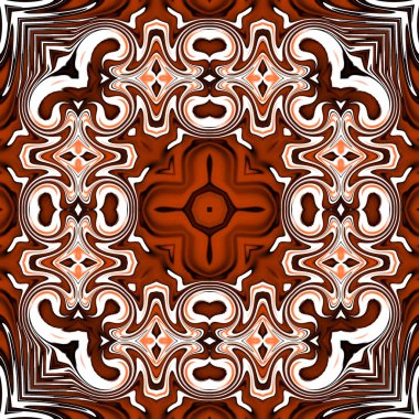 Benzersiz mandala, Oriental yuvarlak desen, mistik motifi, egzotik arka plan. Fantastik fraktal tasarım, geometrik doku parlayan renkli dijital sanat.