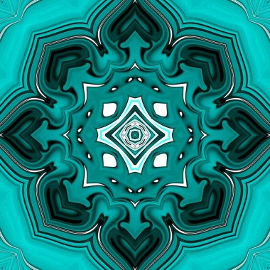 Benzersiz mandala, Oriental yuvarlak desen, mistik motifi, egzotik arka plan. Fantastik fraktal tasarım, geometrik doku parlayan renkli dijital sanat.