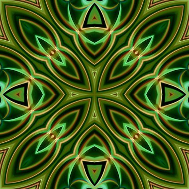 Benzersiz mandala, Oriental yuvarlak desen, mistik motifi, egzotik arka plan. Fantastik fraktal tasarım, geometrik doku parlayan renkli dijital sanat.