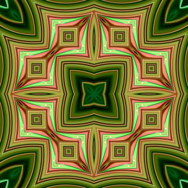 Benzersiz mandala, Oriental yuvarlak desen, mistik motifi, egzotik arka plan. Fantastik fraktal tasarım, geometrik doku parlayan renkli dijital sanat.