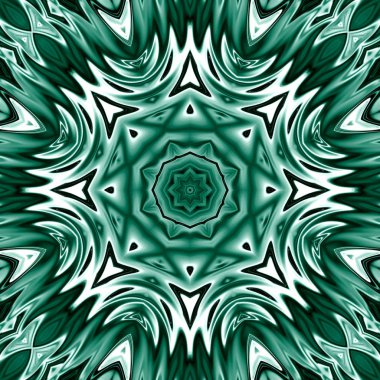 Benzersiz mandala, Oriental yuvarlak desen, mistik motifi, egzotik arka plan. Fantastik fraktal tasarım, geometrik doku parlayan renkli dijital sanat.