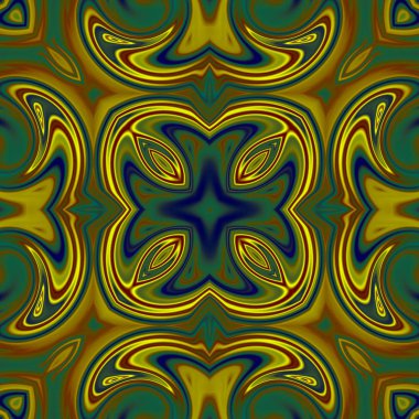 Benzersiz mandala, Oriental yuvarlak desen, mistik motifi, egzotik arka plan. Fantastik fraktal tasarım, geometrik doku parlayan renkli dijital sanat.