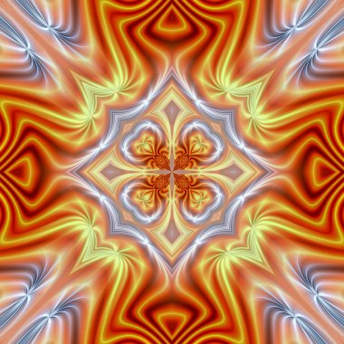 Benzersiz mandala, Oriental yuvarlak desen, mistik motifi, egzotik arka plan. Fantastik fraktal tasarım, geometrik doku parlayan renkli dijital sanat.