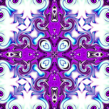 Benzersiz mandala, Oriental yuvarlak desen, mistik motifi, egzotik arka plan. Fantastik fraktal tasarım, geometrik doku parlayan renkli dijital sanat.