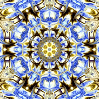 Benzersiz mandala, Oriental yuvarlak desen, mistik motifi, egzotik arka plan. Fantastik fraktal tasarım, geometrik doku parlayan renkli dijital sanat.