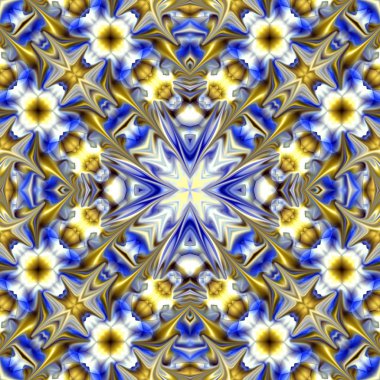 Benzersiz mandala, Oriental yuvarlak desen, mistik motifi, egzotik arka plan. Fantastik fraktal tasarım, geometrik doku parlayan renkli dijital sanat.