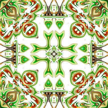 Benzersiz mandala, Oriental yuvarlak desen, mistik motifi, egzotik arka plan. Fantastik fraktal tasarım, geometrik doku parlayan renkli dijital sanat.