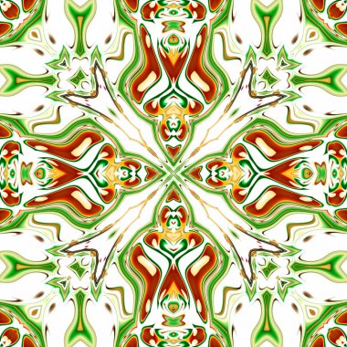 Benzersiz mandala, Oriental yuvarlak desen, mistik motifi, egzotik arka plan. Fantastik fraktal tasarım, geometrik doku parlayan renkli dijital sanat.