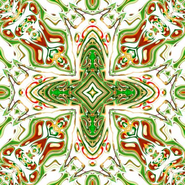 Benzersiz mandala, Oriental yuvarlak desen, mistik motifi, egzotik arka plan. Fantastik fraktal tasarım, geometrik doku parlayan renkli dijital sanat.