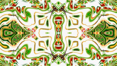 Benzersiz mandala, Oriental yuvarlak desen, mistik motifi, egzotik arka plan. Fantastik fraktal tasarım, geometrik doku parlayan renkli dijital sanat.