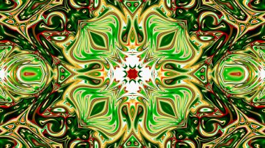 Benzersiz mandala, Oriental yuvarlak desen, mistik motifi, egzotik arka plan. Fantastik fraktal tasarım, geometrik doku parlayan renkli dijital sanat.