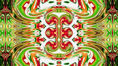 Benzersiz mandala, Oriental yuvarlak desen, mistik motifi, egzotik arka plan. Fantastik fraktal tasarım, geometrik doku parlayan renkli dijital sanat.