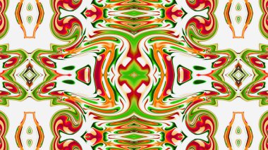 Benzersiz mandala, Oriental yuvarlak desen, mistik motifi, egzotik arka plan. Fantastik fraktal tasarım, geometrik doku parlayan renkli dijital sanat.