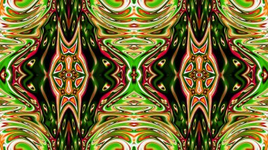 Benzersiz mandala, Oriental yuvarlak desen, mistik motifi, egzotik arka plan. Fantastik fraktal tasarım, geometrik doku parlayan renkli dijital sanat.