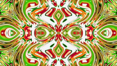 Benzersiz mandala, Oriental yuvarlak desen, mistik motifi, egzotik arka plan. Fantastik fraktal tasarım, geometrik doku parlayan renkli dijital sanat.