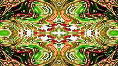 Benzersiz mandala, Oriental yuvarlak desen, mistik motifi, egzotik arka plan. Fantastik fraktal tasarım, geometrik doku parlayan renkli dijital sanat.