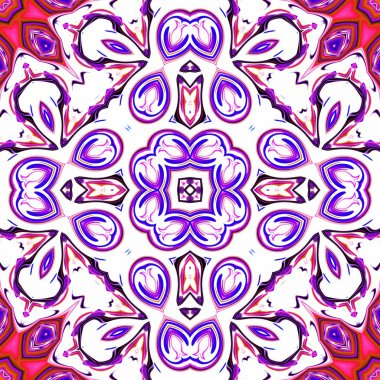 Benzersiz mandala, Oriental yuvarlak desen, mistik motifi, egzotik arka plan. Fantastik fraktal tasarım, geometrik doku parlayan renkli dijital sanat.