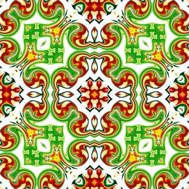 Benzersiz mandala, Oriental yuvarlak desen, mistik motifi, egzotik arka plan. Fantastik fraktal tasarım, geometrik doku parlayan renkli dijital sanat.