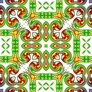 Benzersiz mandala, Oriental yuvarlak desen, mistik motifi, egzotik arka plan. Fantastik fraktal tasarım, geometrik doku parlayan renkli dijital sanat.