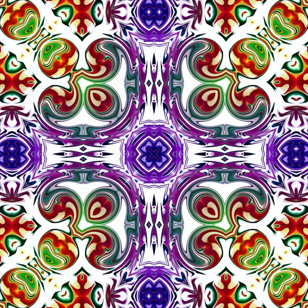 Benzersiz mandala, Oriental yuvarlak desen, mistik motifi, egzotik arka plan. Fantastik fraktal tasarım, geometrik doku parlayan renkli dijital sanat.