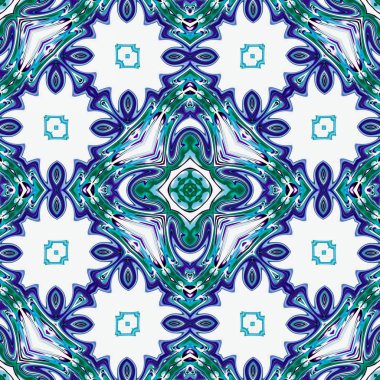 Benzersiz mandala, Oriental yuvarlak desen, mistik motifi, egzotik arka plan. Fantastik fraktal tasarım, geometrik doku parlayan renkli dijital sanat.