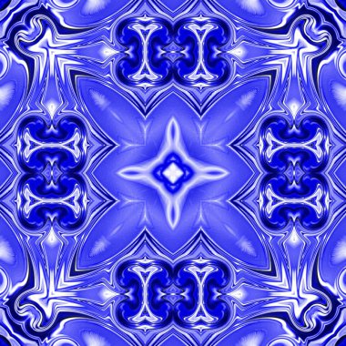 Benzersiz mandala, Oriental yuvarlak desen, mistik motifi, egzotik arka plan. Fantastik fraktal tasarım, geometrik doku parlayan renkli dijital sanat.