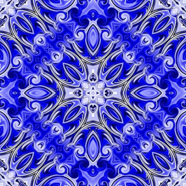 Benzersiz mandala, Oriental yuvarlak desen, mistik motifi, egzotik arka plan. Fantastik fraktal tasarım, geometrik doku parlayan renkli dijital sanat.