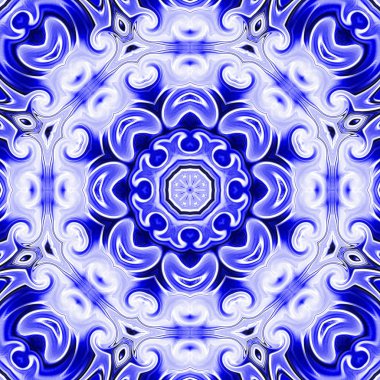 Benzersiz mandala, Oriental yuvarlak desen, mistik motifi, egzotik arka plan. Fantastik fraktal tasarım, geometrik doku parlayan renkli dijital sanat.