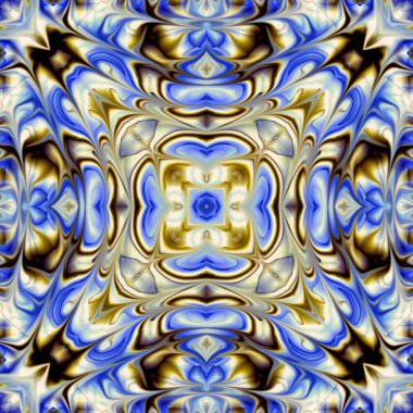 Benzersiz mandala, Oriental yuvarlak desen, mistik motifi, egzotik arka plan. Fantastik fraktal tasarım, geometrik doku parlayan renkli dijital sanat.