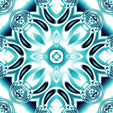 Benzersiz mandala, Oriental yuvarlak desen, mistik motifi, egzotik arka plan. Fantastik fraktal tasarım, geometrik doku parlayan renkli dijital sanat.