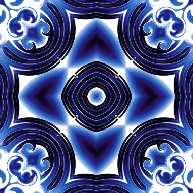 Benzersiz mandala, Oriental yuvarlak desen, mistik motifi, egzotik arka plan. Fantastik fraktal tasarım, geometrik doku parlayan renkli dijital sanat.