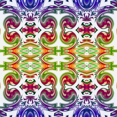 Benzersiz mandala, Oriental yuvarlak desen, mistik motifi, egzotik arka plan. Fantastik fraktal tasarım, geometrik doku parlayan renkli dijital sanat.