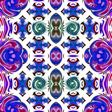 Benzersiz mandala, Oriental yuvarlak desen, mistik motifi, egzotik arka plan. Fantastik fraktal tasarım, geometrik doku parlayan renkli dijital sanat.