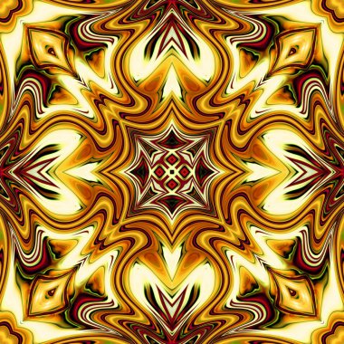 Benzersiz mandala, Oriental yuvarlak desen, mistik motifi, egzotik arka plan. Fantastik fraktal tasarım, geometrik doku parlayan renkli dijital sanat.