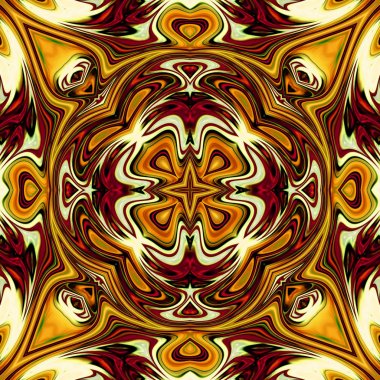 Benzersiz mandala, Oriental yuvarlak desen, mistik motifi, egzotik arka plan. Fantastik fraktal tasarım, geometrik doku parlayan renkli dijital sanat.