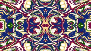 Benzersiz mandala, Oriental yuvarlak desen, mistik motifi, egzotik arka plan. Fantastik fraktal tasarım, geometrik doku parlayan renkli dijital sanat.