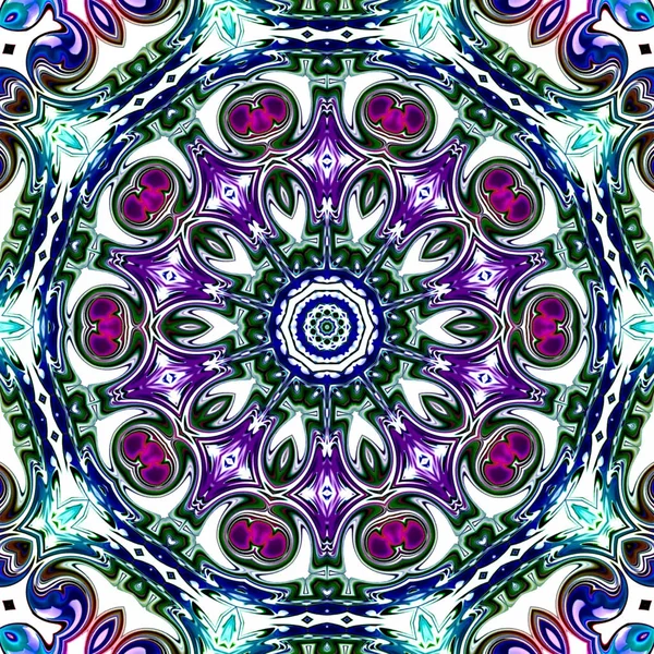 Mandala Único Patrón Redondo Oriental Motivo Místico Fondo Exótico Abstracto —  Fotos de Stock